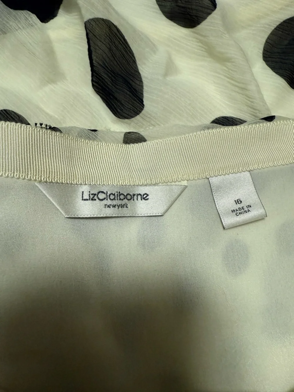 Liz Claiborne NWT White Black Polka Dot Tiered Ruffle Chiffon Skirt
